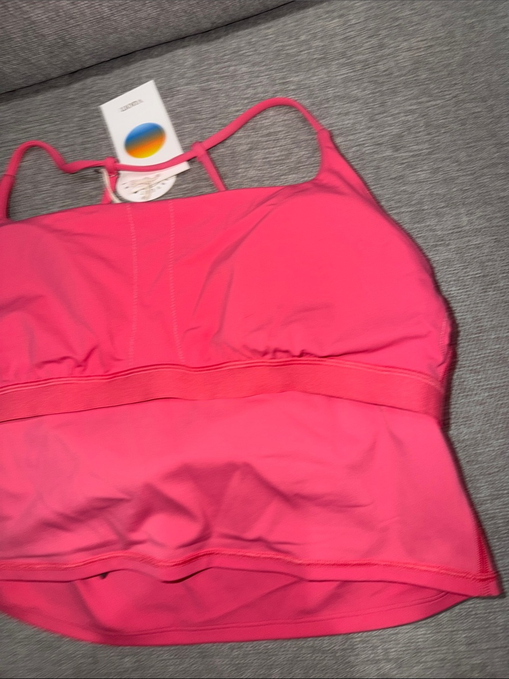 Vuori Sunset Pink Strappy all the feels Crop Top - Picture 5 of 6